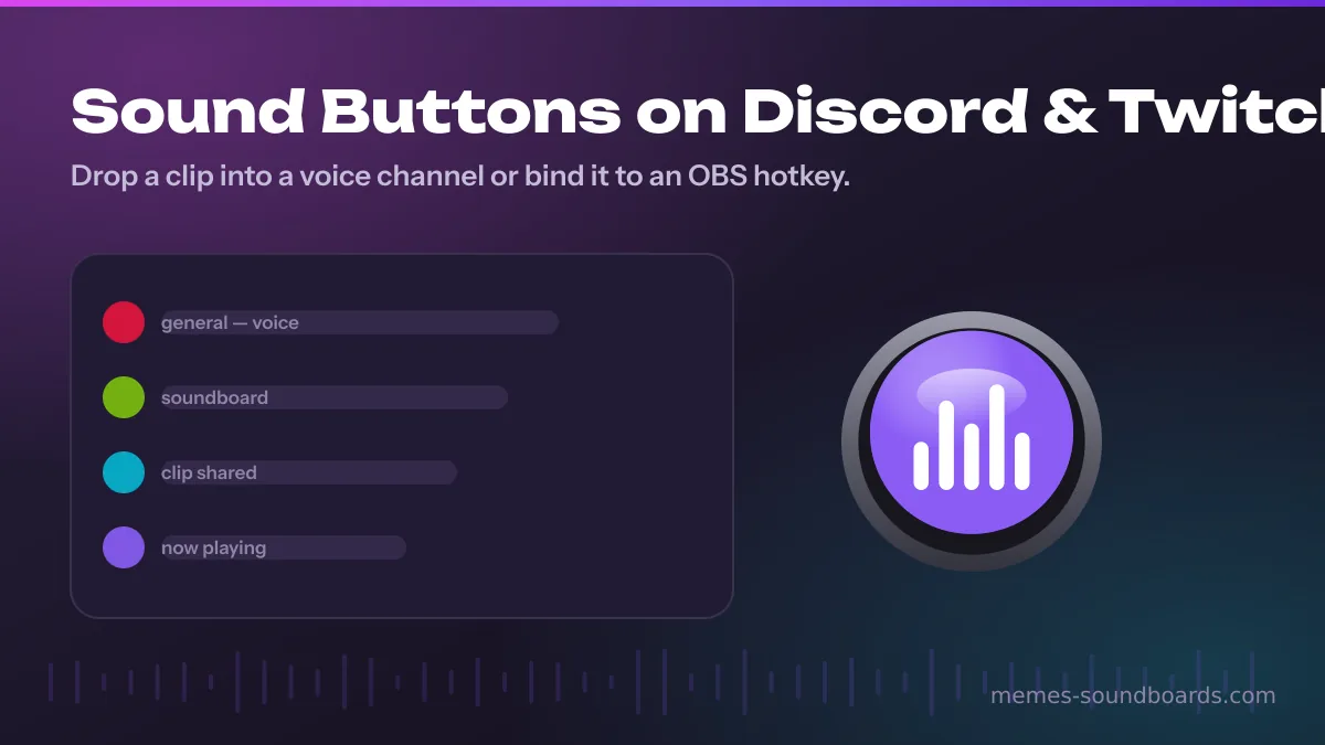 Playing meme sound buttons on Discord and Twitch Playing meme sound buttons on Discord and Twitch